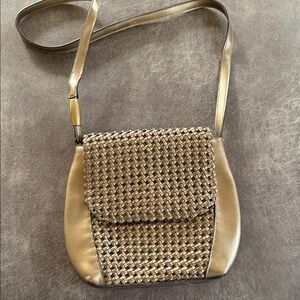 Liz Claiborne Gold and Tan Crossbody Bag
